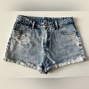 High waisted denim shorts